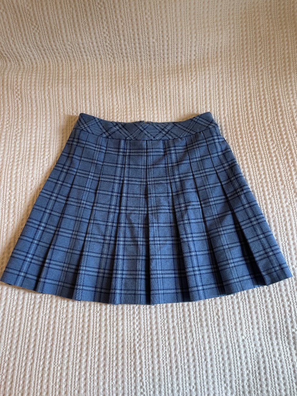 Aritzia Sunday Best Pleated Skirt - Blue Plaid